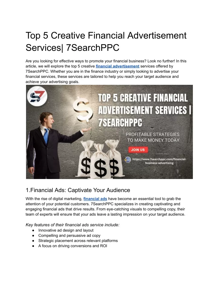 top 5 creative financial advertisement services