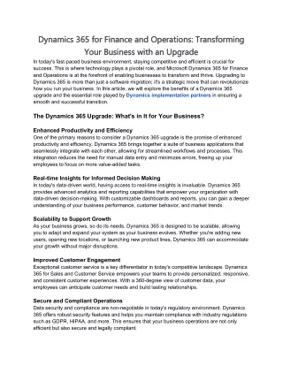 Dynamics 365 for Finance and Operations_ Transforming Your Business with an Upgrade