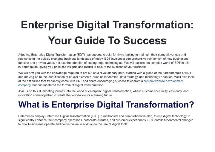 enterprise digital transformation your guide