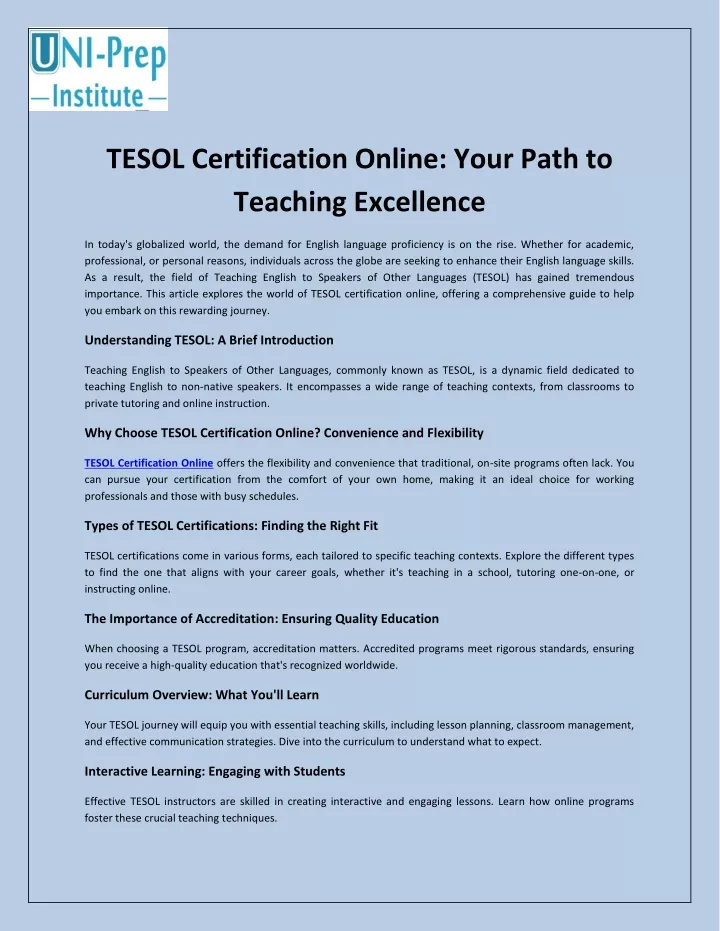 tesol certification online your path to teaching