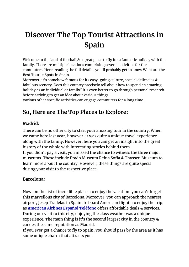 discover the top tourist attractions in spain