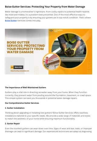 Boise Gutter Services Protecting Your Property from Water Damage