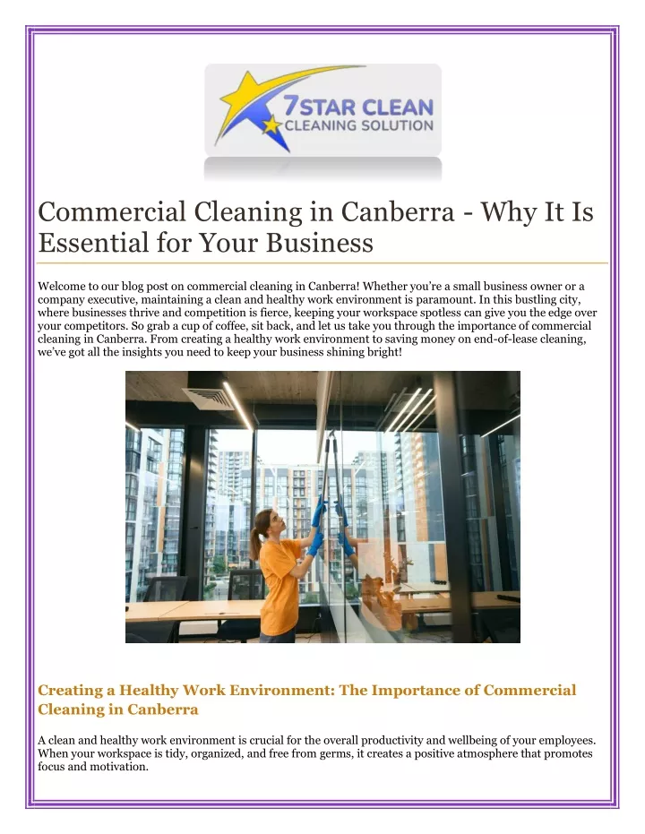 commercial cleaning in canberra