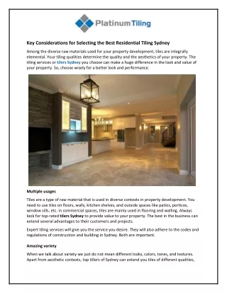 key considerations for selecting the best