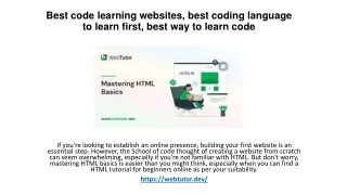 best code learning websites best coding language to learn first best way to learn code
