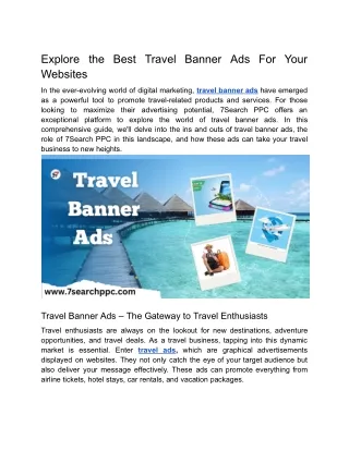 Explore the Best Travel Banner Ads For Your Websites