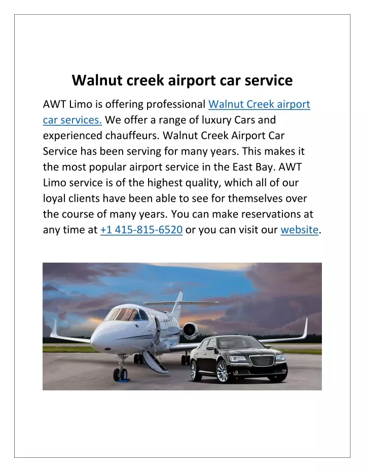 walnut creek airport car service