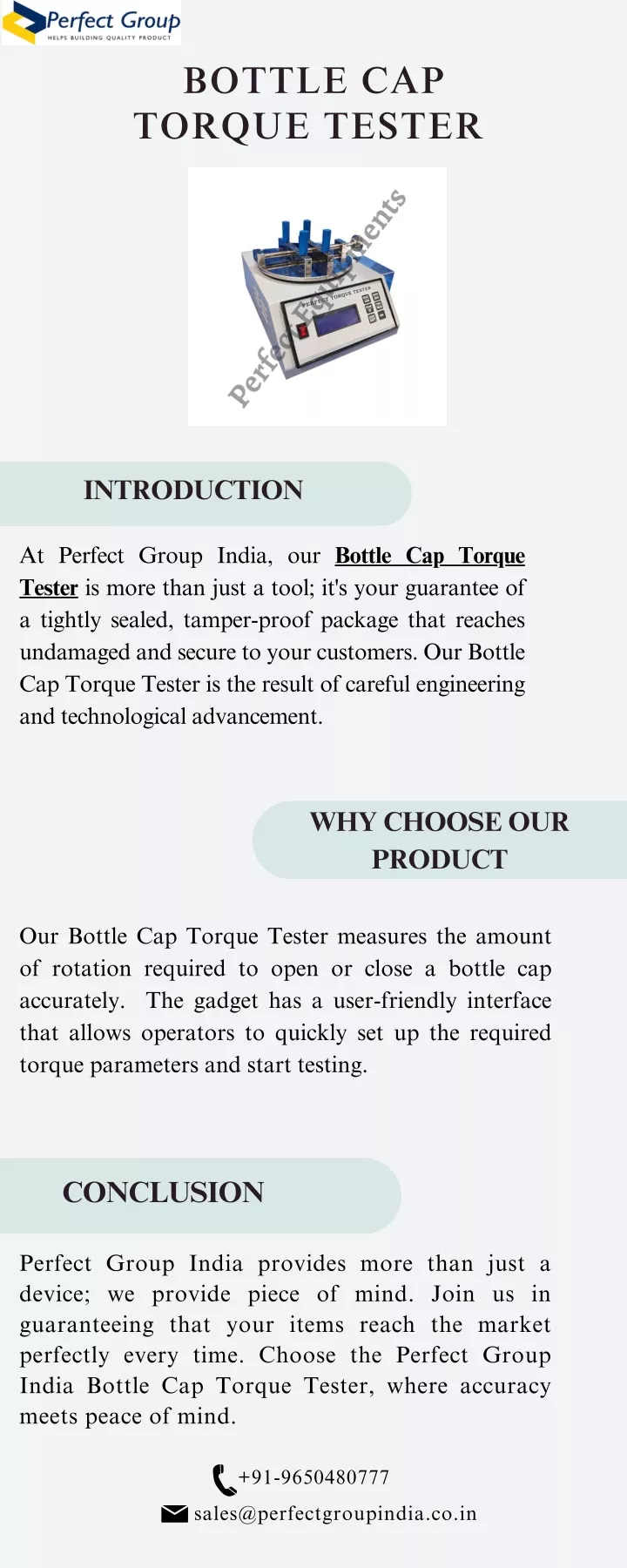 bottle cap torque tester