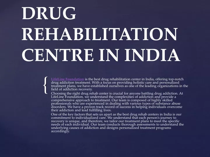 drug rehabilitation centre in india