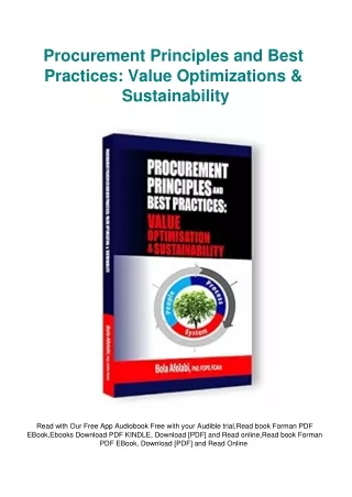 [PDF] DOWNLOAD Procurement Principles and Best Practices Value Optimizations & S