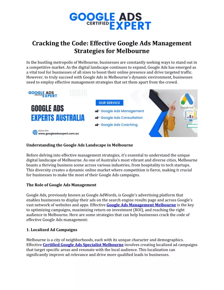 cracking the code effective google ads management