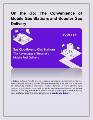 on the go the convenience of mobile gas stations