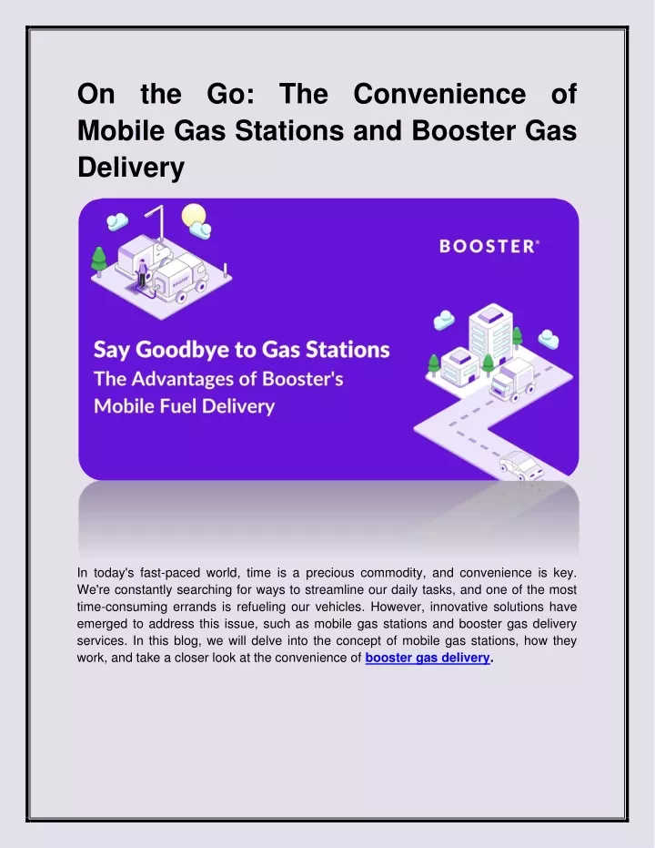 on the go the convenience of mobile gas stations