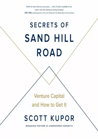 DOWNLOAD/PDF Secrets of Sand Hill Road: Venture Capital and How to Get It