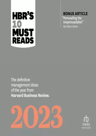 $PDF$/READ/DOWNLOAD HBR's 10 Must Reads 2023: The Definitive Management Ideas of the Year from