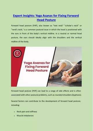 Yoga Asanas for Fixing Forward Head Posture