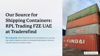Affordable Shipping Containers in UAE on TradersFind