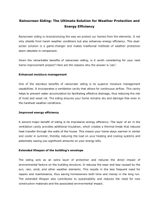 rainscreen siding the ultimate solution