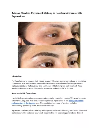 Achieve Flawless Permanent Makeup in Houston with Irresistible Expressions
