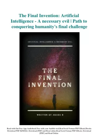 [PDF] eBooks The Final Invention Artificial Intelligence - A necessary evil  Pat