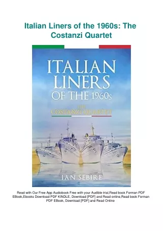 eBooks DOWNLOAD Italian Liners of the 1960s The Costanzi Quartet