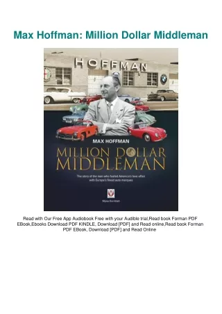 DOWNLOAD eBooks Max Hoffman Million Dollar Middleman