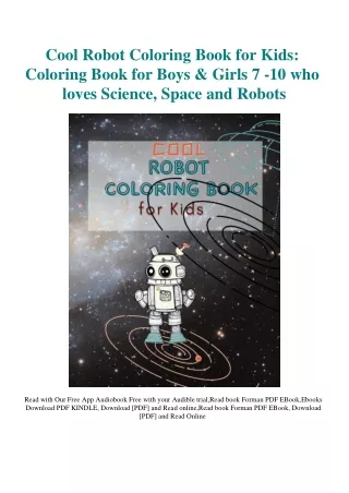 READ [DOWNLOAD] Cool Robot Coloring Book for Kids Coloring Book for Boys & Girls