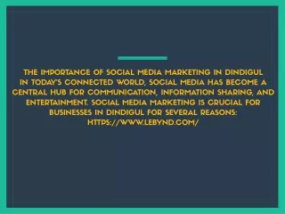 Social Media Marketing in Dindigul