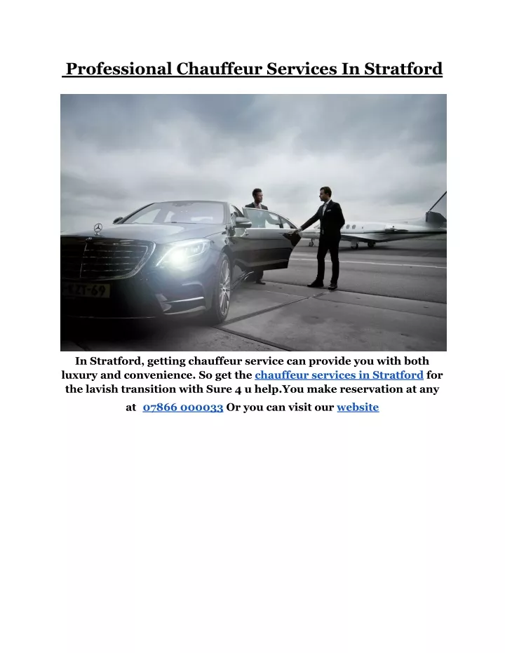 professional chauffeur services in stratford