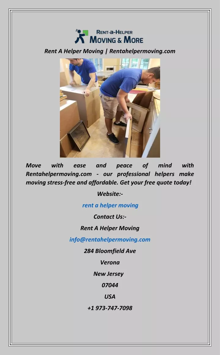 rent a helper moving rentahelpermoving com