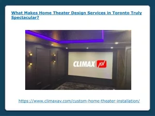 What Makes Home Theater Design Services in Toronto