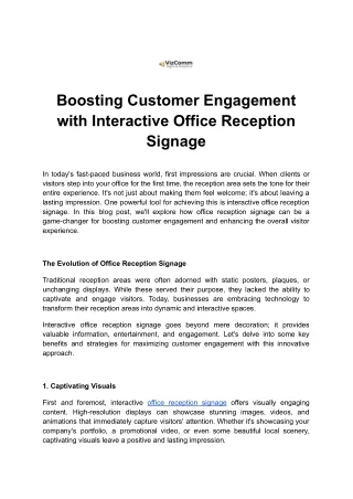 Boosting Customer Engagement with Interactive Office Reception Signage (1)