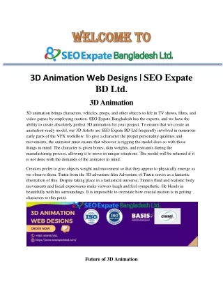 3D Animation Web Designs