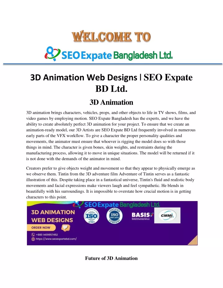 3d animation web designs seo expate