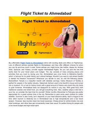 Flight Ticket to Ahmedabad