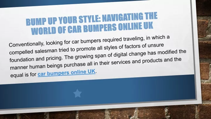 bump up your style navigating the world of car bumpers online uk