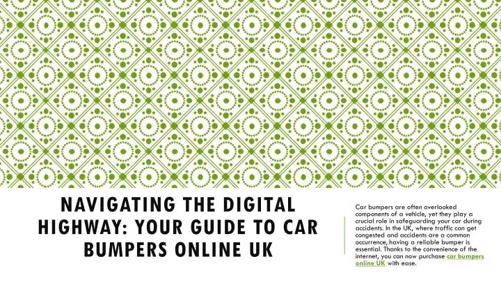 navigating the digital highway your guide to car bumpers online uk