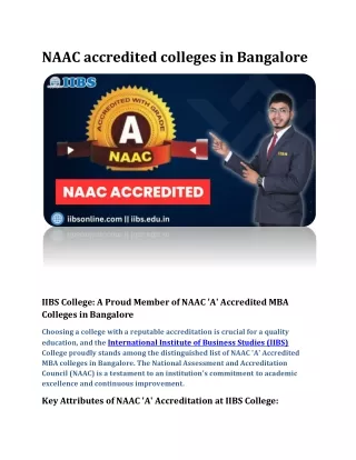 NAAC accredited colleges in Bangalore