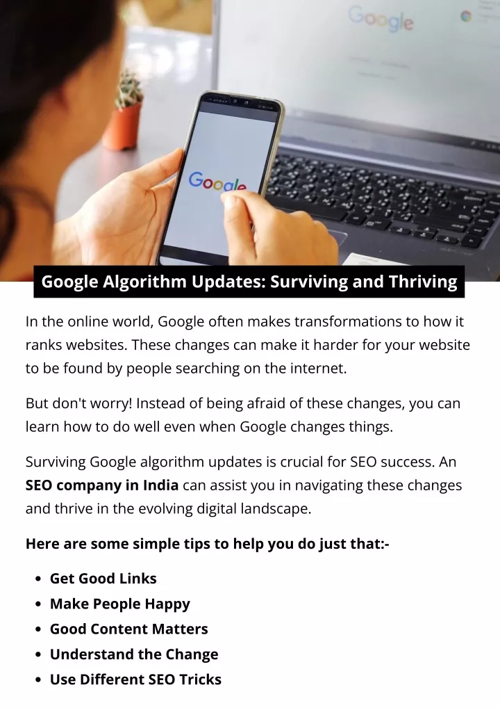 google algorithm updates surviving and thriving