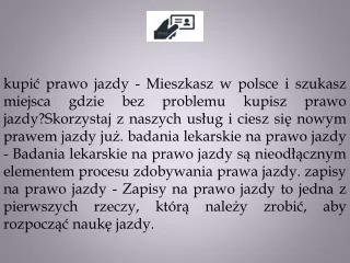 kupi prawo jazdy mieszkasz w polsce i szukasz