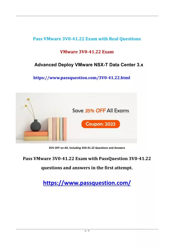 pass vmware 3v0 41 22 exam with real questions