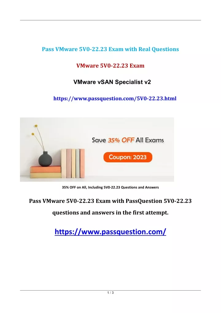 pass vmware 5v0 22 23 exam with real questions