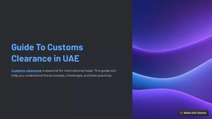 guide to customs clearance in uae
