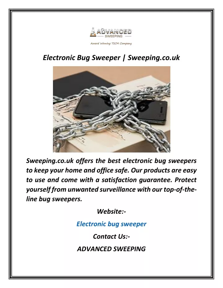 electronic bug sweeper sweeping co uk