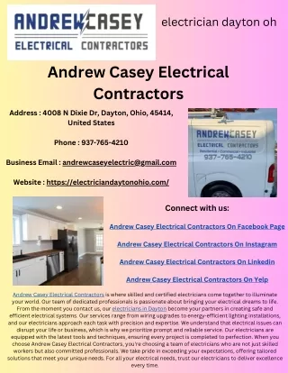 Andrew Casey Electrical Contractors - electrician dayton oh