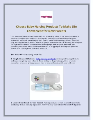 Choose Baby Nursing Products To Make Life Convenient for New Parents