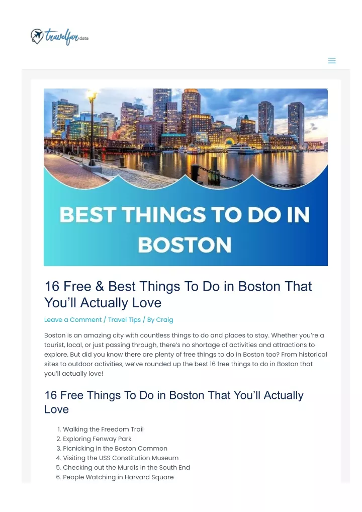 16 free best things to do in boston that