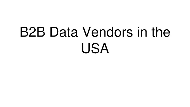 b2b data vendors in the usa