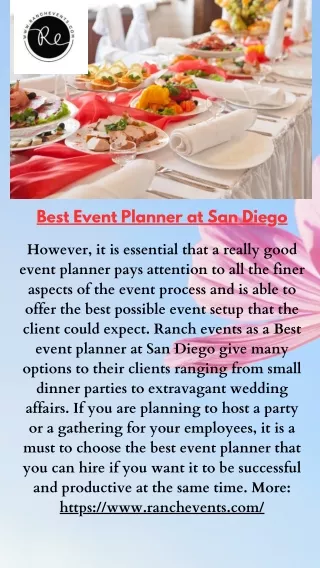 Best Event Planner at San Diego