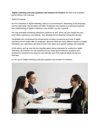 digital marketing interview questions and answers